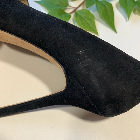 Jimmy Choo Black Suede Peep Toe Pumps 6 - Picture 7 of 8